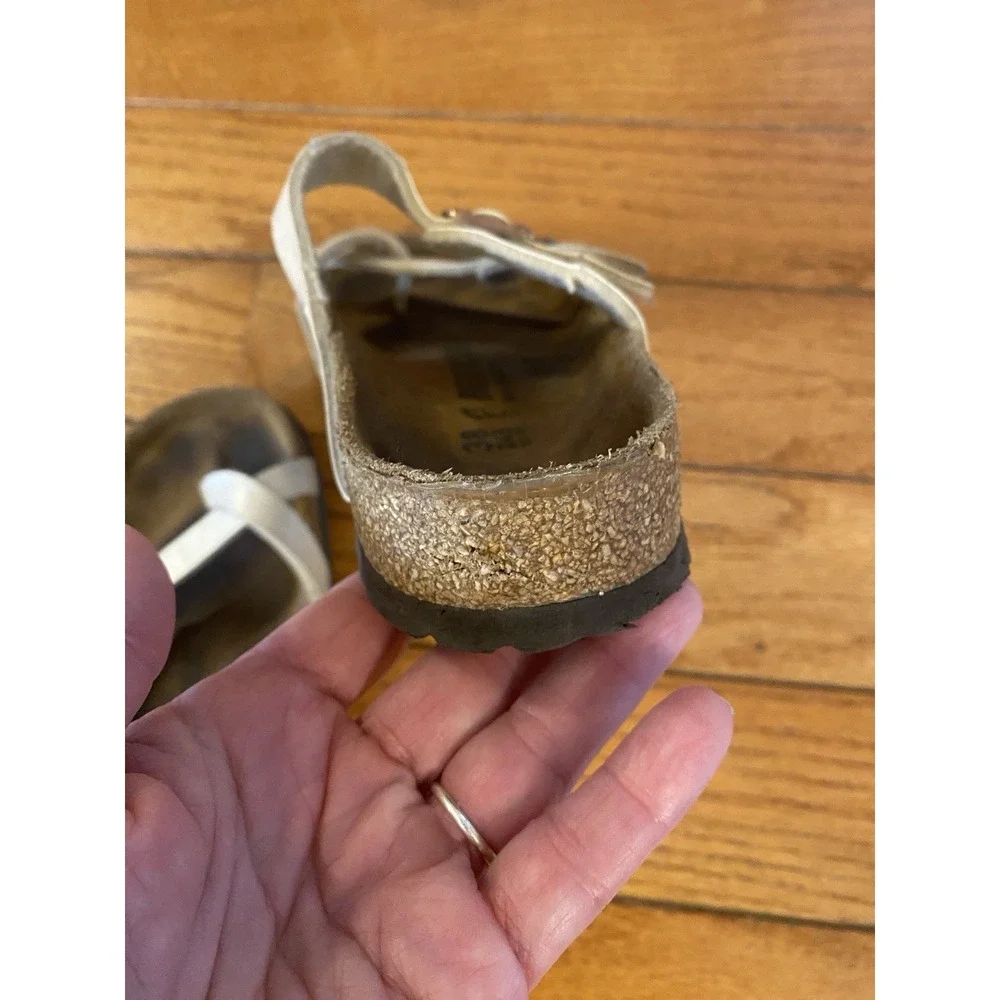 Birkenstock Mayori Slide Sandal Leather Size 38 White